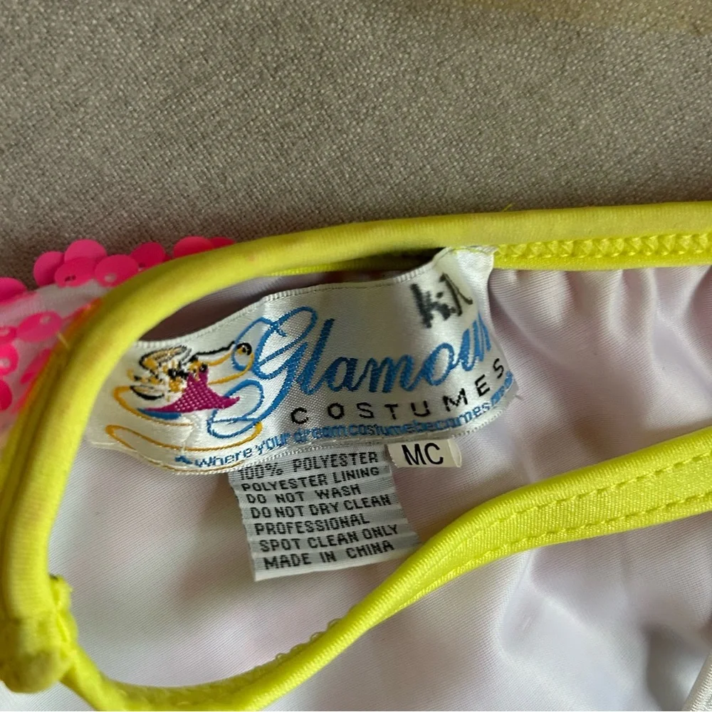 Kids Sequin Neon Tutu Dance Costume by Glamour in MC Medium Child - Picture 3 of 3